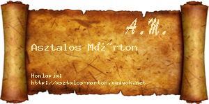 Asztalos Márton névjegykártya