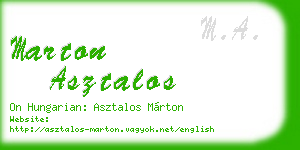marton asztalos business card